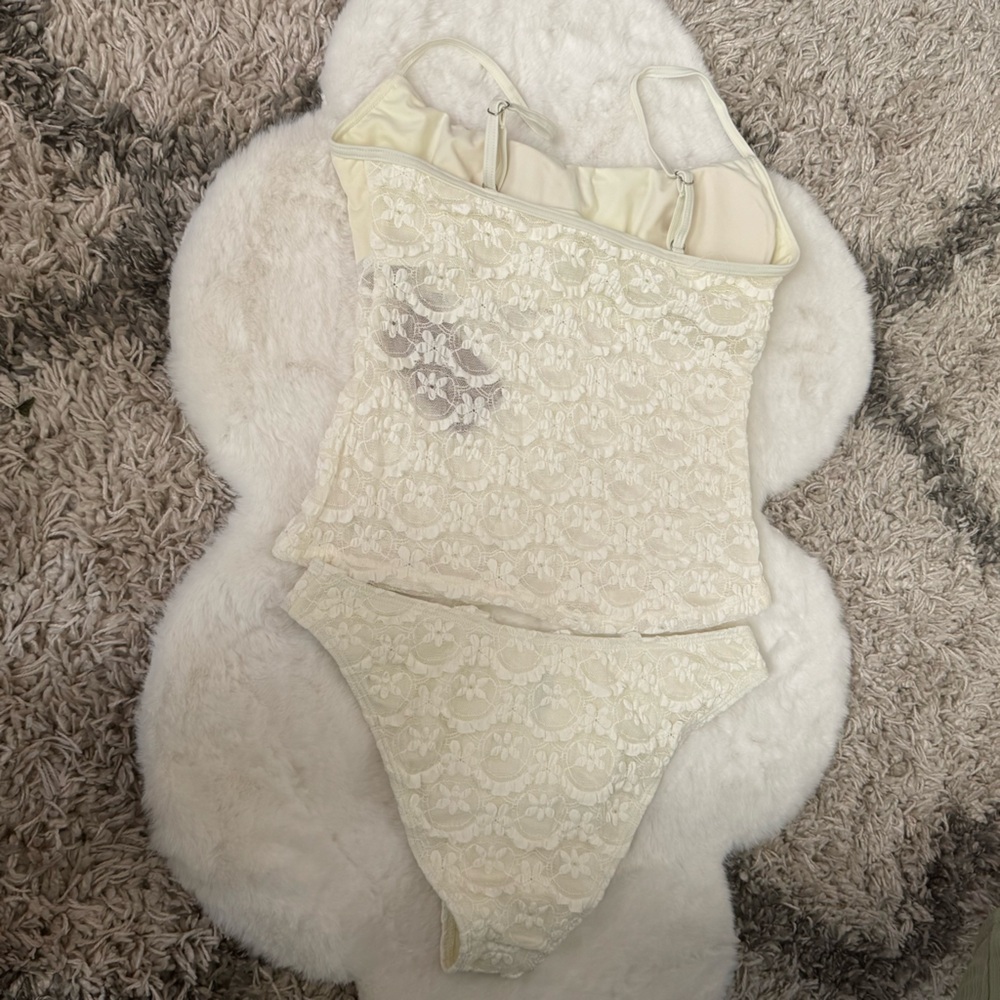 Samiol elegant Cream Lace Bikini Set M B10 - Picture 2 of 3